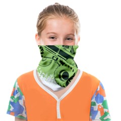 Monster Truck Illustration Green Car Face Covering Bandana (kids) by Sarkoni