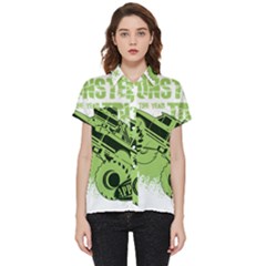 Monster Truck Illustration Green Car Short Sleeve Pocket Shirt by Sarkoni