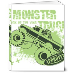 Monster Truck Illustration Green Car 8  X 10  Softcover Notebook by Sarkoni