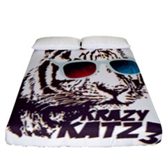 Krazy Katz 3d Tiger Roar Animal Fitted Sheet (california King Size) by Sarkoni