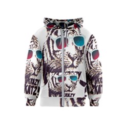 Krazy Katz 3d Tiger Roar Animal Kids  Zipper Hoodie by Sarkoni