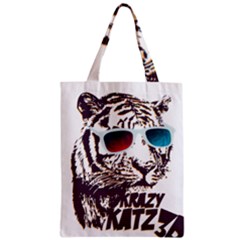 Krazy Katz 3d Tiger Roar Animal Zipper Classic Tote Bag by Sarkoni