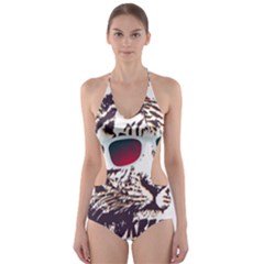 Krazy Katz 3d Tiger Roar Animal Cut-out One Piece Swimsuit by Sarkoni