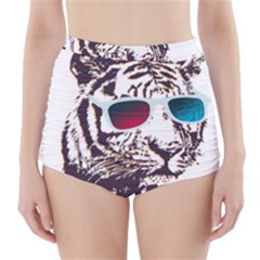 Krazy Katz 3d Tiger Roar Animal High-waisted Bikini Bottoms by Sarkoni