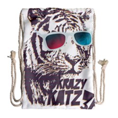 Krazy Katz 3d Tiger Roar Animal Drawstring Bag (large) by Sarkoni