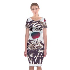 Krazy Katz 3d Tiger Roar Animal Classic Short Sleeve Midi Dress by Sarkoni