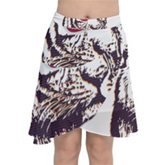 Krazy Katz 3d Tiger Roar Animal Chiffon Wrap Front Skirt by Sarkoni