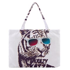 Krazy Katz 3d Tiger Roar Animal Zipper Medium Tote Bag by Sarkoni