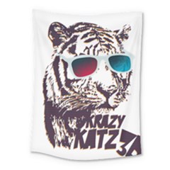 Krazy Katz 3d Tiger Roar Animal Medium Tapestry by Sarkoni