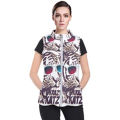 Krazy Katz 3d Tiger Roar Animal Women s Puffer Vest by Sarkoni