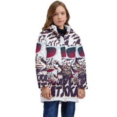 Krazy Katz 3d Tiger Roar Animal Kids  Hooded Longline Puffer Jacket by Sarkoni