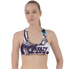 Krazy Katz 3d Tiger Roar Animal Criss Cross Racerback Sports Bra by Sarkoni