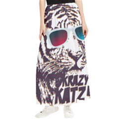 Krazy Katz 3d Tiger Roar Animal Maxi Chiffon Skirt by Sarkoni