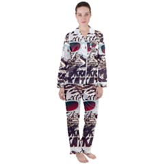 Krazy Katz 3d Tiger Roar Animal Women s Long Sleeve Satin Pajamas Set	 by Sarkoni