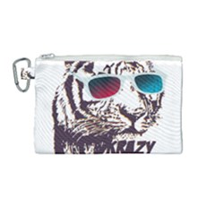 Krazy Katz 3d Tiger Roar Animal Canvas Cosmetic Bag (medium) by Sarkoni