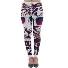 Krazy Katz 3d Tiger Roar Animal Lightweight Velour Leggings by Sarkoni