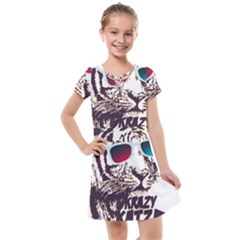 Krazy Katz 3d Tiger Roar Animal Kids  Cross Web Dress by Sarkoni