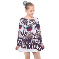 Krazy Katz 3d Tiger Roar Animal Kids  Long Sleeve Dress by Sarkoni