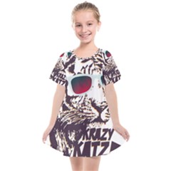 Krazy Katz 3d Tiger Roar Animal Kids  Smock Dress by Sarkoni