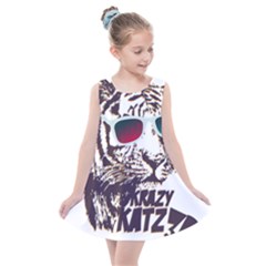 Krazy Katz 3d Tiger Roar Animal Kids  Summer Dress by Sarkoni