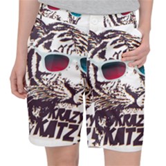 Krazy Katz 3d Tiger Roar Animal Women s Pocket Shorts by Sarkoni