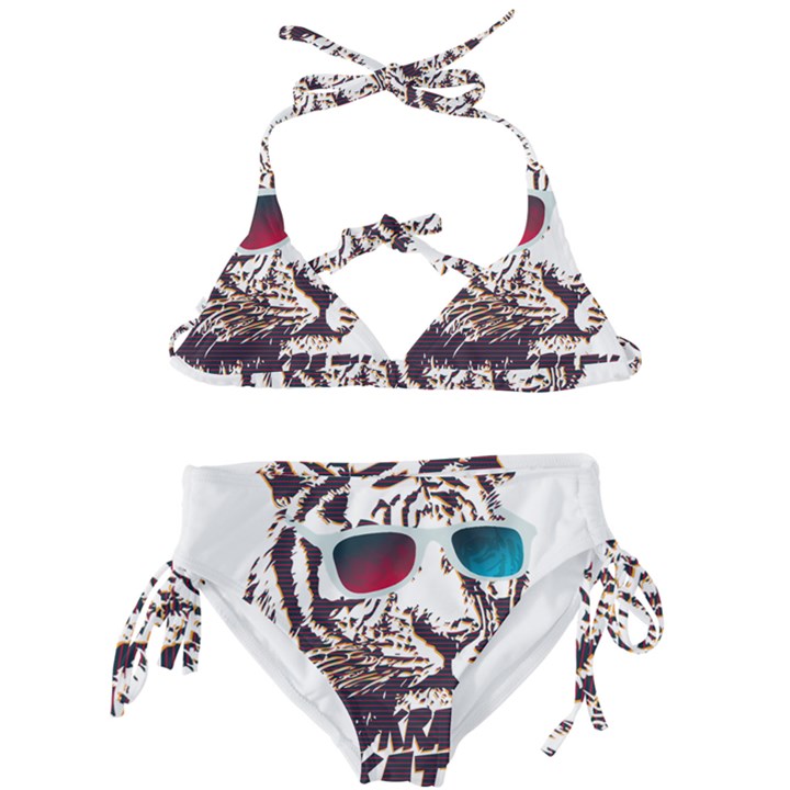 Krazy Katz 3d Tiger Roar Animal Kids  Classic Bikini Set