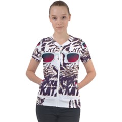 Krazy Katz 3d Tiger Roar Animal Short Sleeve Zip Up Jacket by Sarkoni