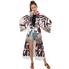 Krazy Katz 3d Tiger Roar Animal Maxi Kimono by Sarkoni