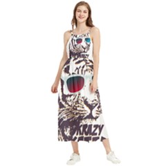 Krazy Katz 3d Tiger Roar Animal Boho Sleeveless Summer Dress by Sarkoni