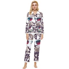 Krazy Katz 3d Tiger Roar Animal Womens  Long Sleeve Velvet Pocket Pajamas Set by Sarkoni