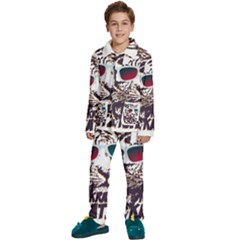 Krazy Katz 3d Tiger Roar Animal Kids  Long Sleeve Velvet Pajamas Set by Sarkoni