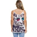 Krazy Katz 3d Tiger Roar Animal Casual Spaghetti Strap Chiffon Top View4