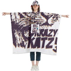 Krazy Katz 3d Tiger Roar Animal Women s Hooded Rain Ponchos by Sarkoni