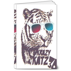 Krazy Katz 3d Tiger Roar Animal 8  X 10  Softcover Notebook by Sarkoni