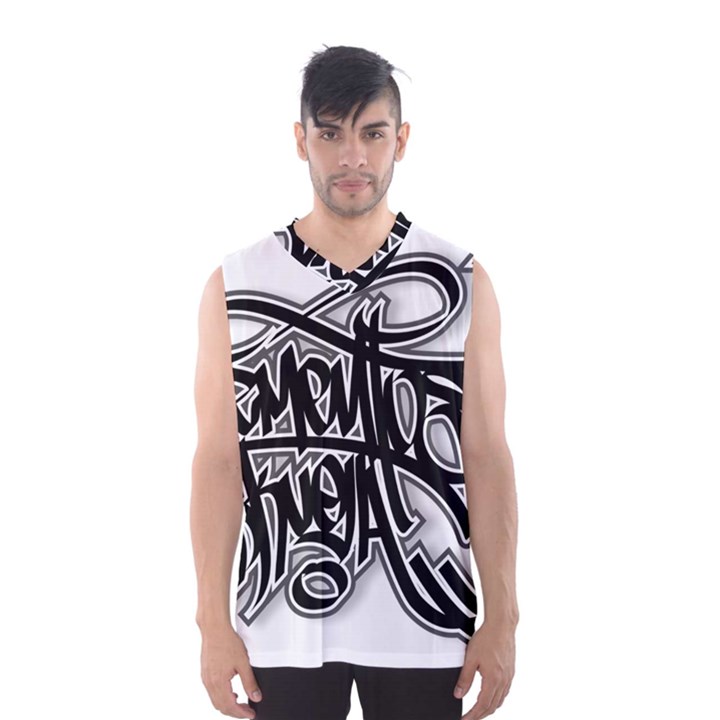 Hip Hop Music Drawing Art Graffiti Men s Basketball Tank Top