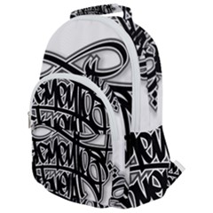 Hip Hop Music Drawing Art Graffiti Rounded Multi Pocket Backpack by Sarkoni