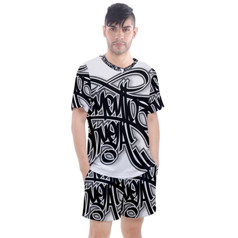 Hip Hop Music Drawing Art Graffiti Men s Mesh T-shirt And Shorts Set by Sarkoni