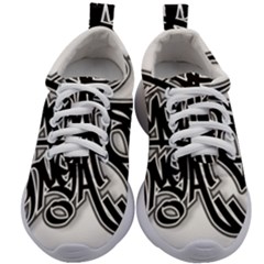 Hip Hop Music Drawing Art Graffiti Kids Athletic Shoes by Sarkoni