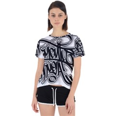 Hip Hop Music Drawing Art Graffiti Open Back Sport T-shirt