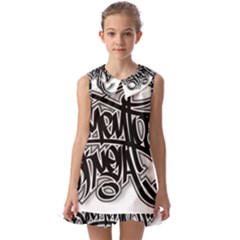 Hip Hop Music Drawing Art Graffiti Kids  Pilgrim Collar Ruffle Hem Dress by Sarkoni