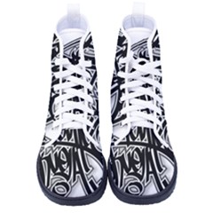 Hip Hop Music Drawing Art Graffiti Men s High-top Canvas Sneakers by Sarkoni