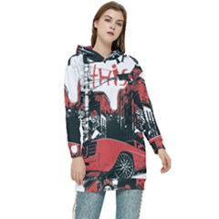 Cars City Fear This Poster Women s Long Oversized Pullover Hoodie by Sarkoni