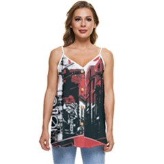 Cars City Fear This Poster Casual Spaghetti Strap Chiffon Top by Sarkoni