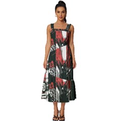 Cars City Fear This Poster Square Neckline Tiered Midi Dress by Sarkoni