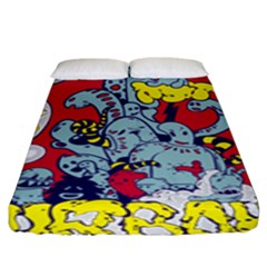 Fresh Urban Cartoon Monster Illustration Cartoon Character Text Fitted Sheet (king Size) by Sarkoni