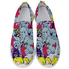 Fresh Urban Cartoon Monster Illustration Cartoon Character Text Men s Slip On Sneakers by Sarkoni