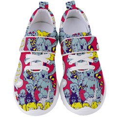 Fresh Urban Cartoon Monster Illustration Cartoon Character Text Women s Velcro Strap Shoes by Sarkoni