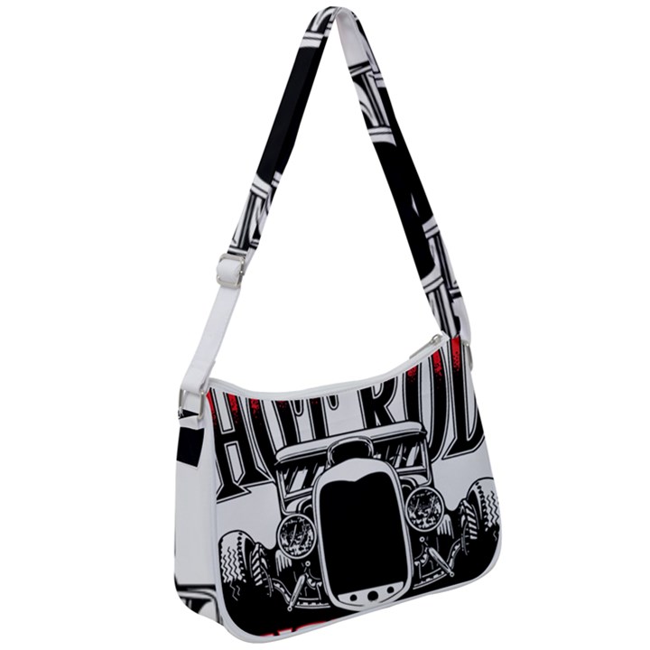 Vintage Car Hot Rod Motor Vehicle Zip Up Shoulder Bag