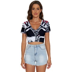 Vintage Car Hot Rod Motor Vehicle V-neck Crop Top by Sarkoni