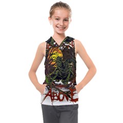 Grim Reaper Above Art  Monster Moon Letter Poster Kids  Sleeveless Hoodie by Sarkoni